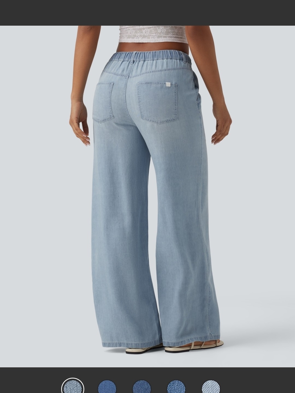 BNWT - HALARA Light Blue Wide Leg Drawstring Pants - Picture 5 of 15